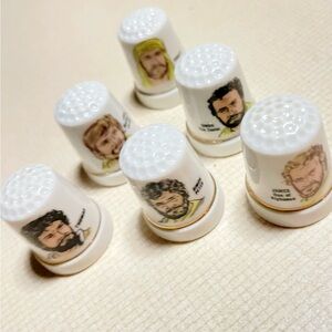 Vintage Men of the Bible Porcelain Thimble Collection Set of 6